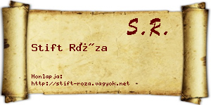 Stift Róza névjegykártya